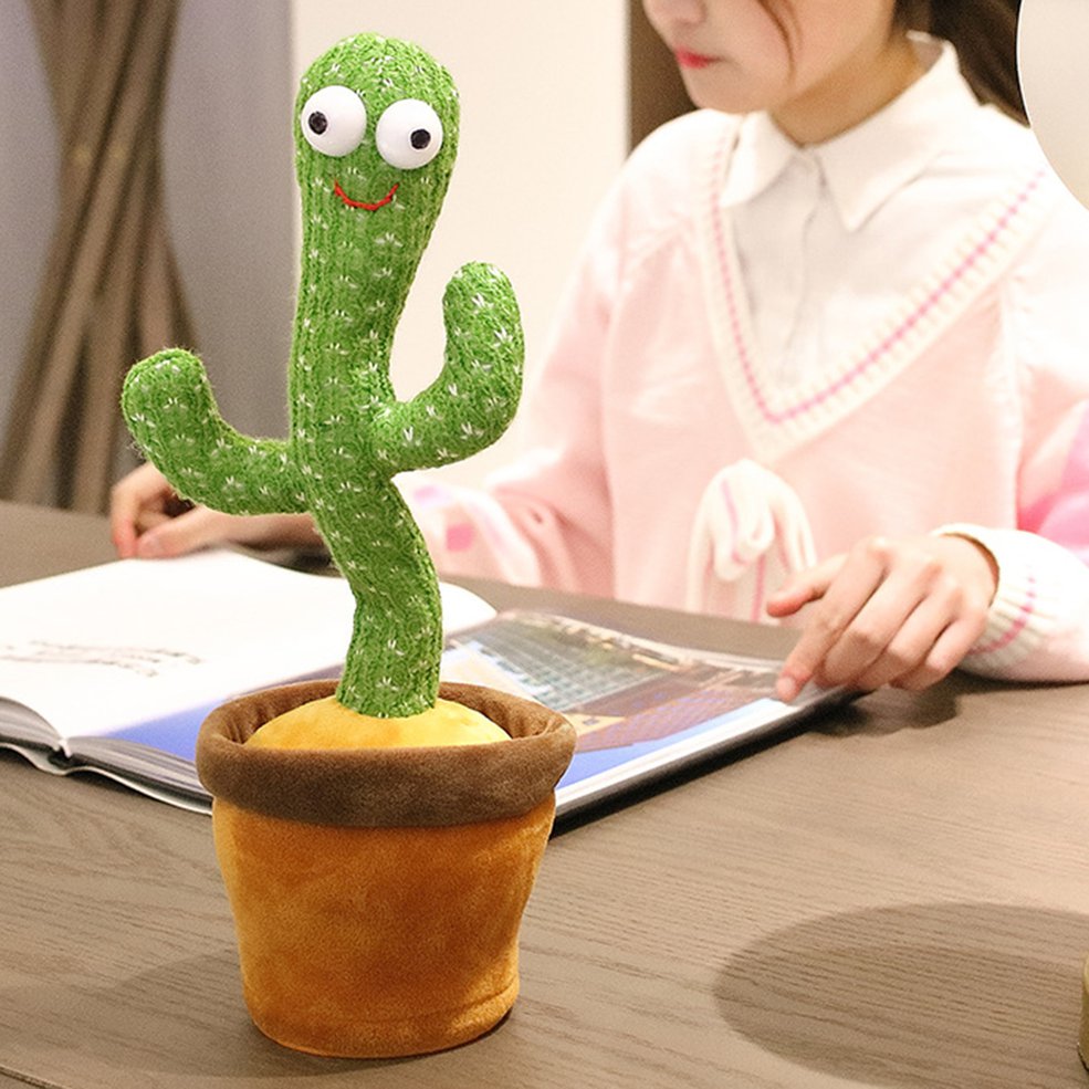 Portable Rechargeable Dancing Cactus Toy Funny Education Toys for Babies (With Box)
