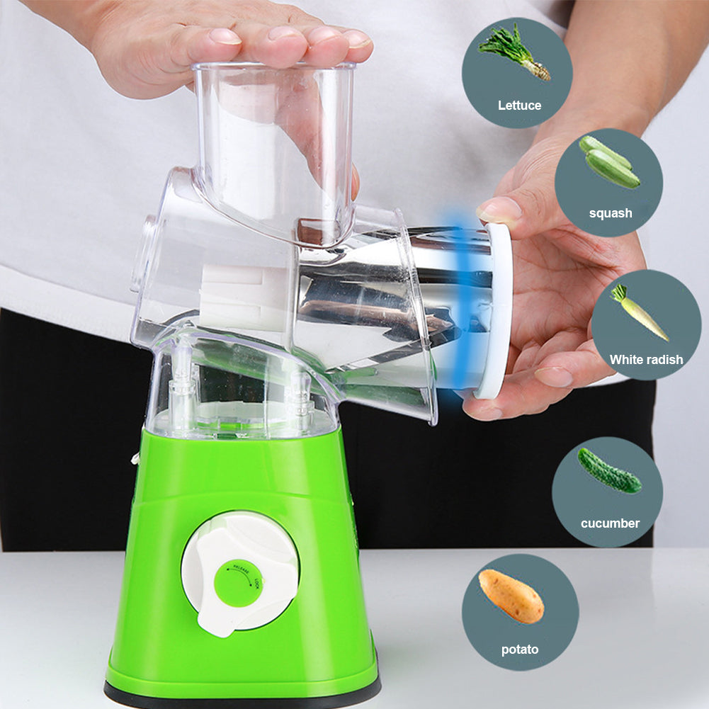 Manual Vegetable Drum cutter Slicer Multifunctional Round Slicer Kitchen Gadget (random color)