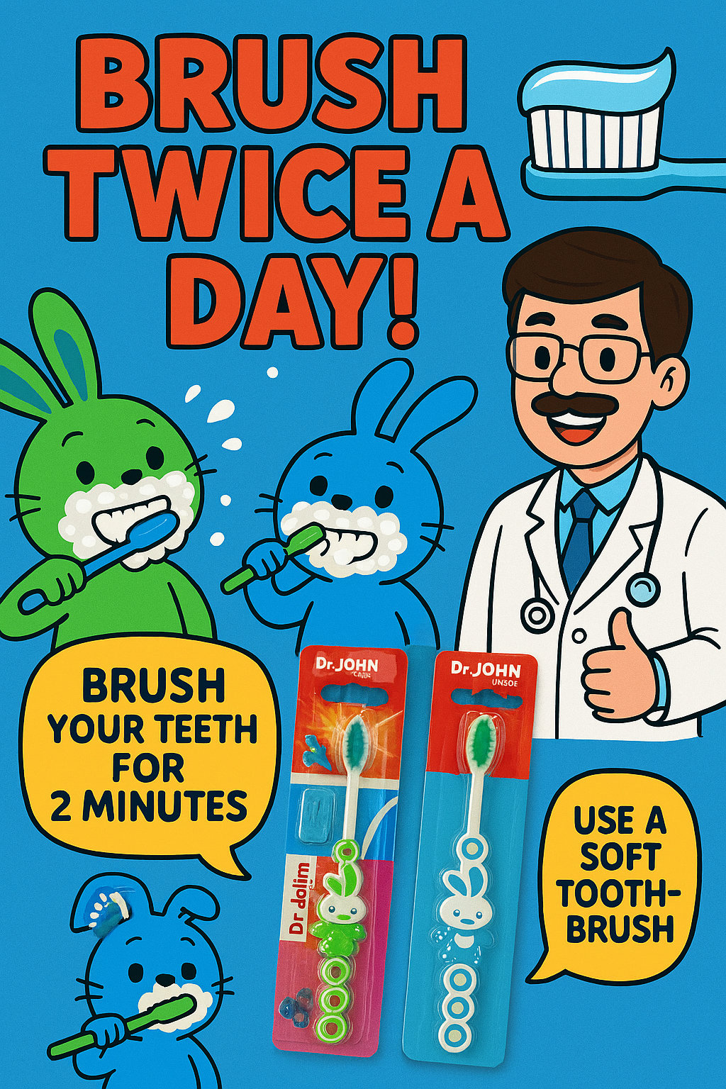 Dr. Jones Baby Teeth Brush – Pack of 3 | Soft Bristles | Gentle Oral Care for Infants and Toddlers (Random color)